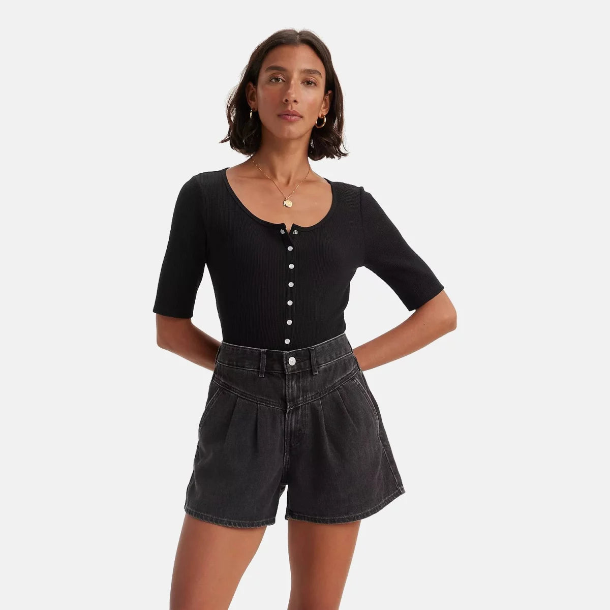 DRY GOODS WAFFLE TOP BLACKS
