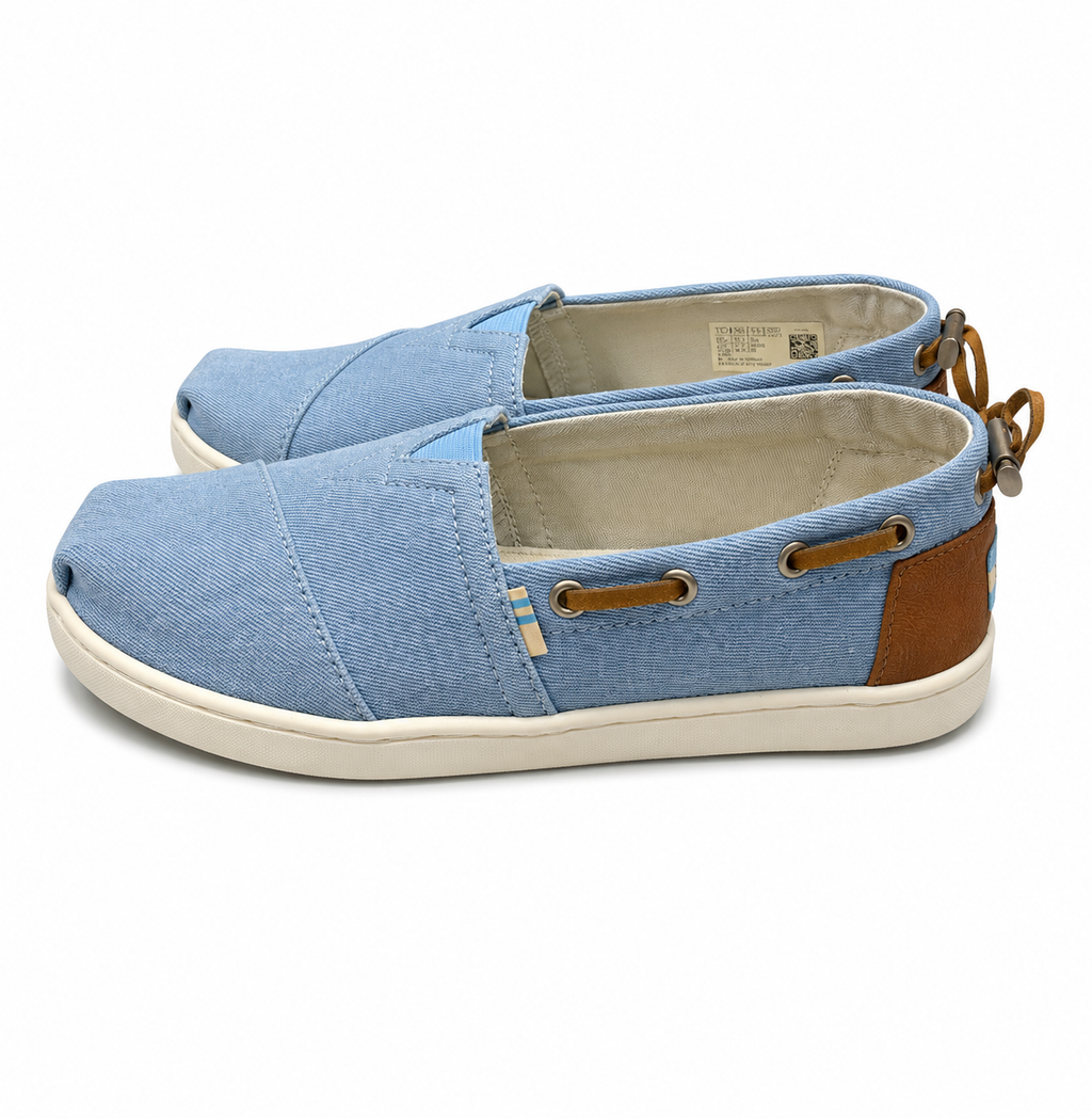 TOMS Γαλάζιες εσπαντρίγιες με καφέ λεπτομέρειες