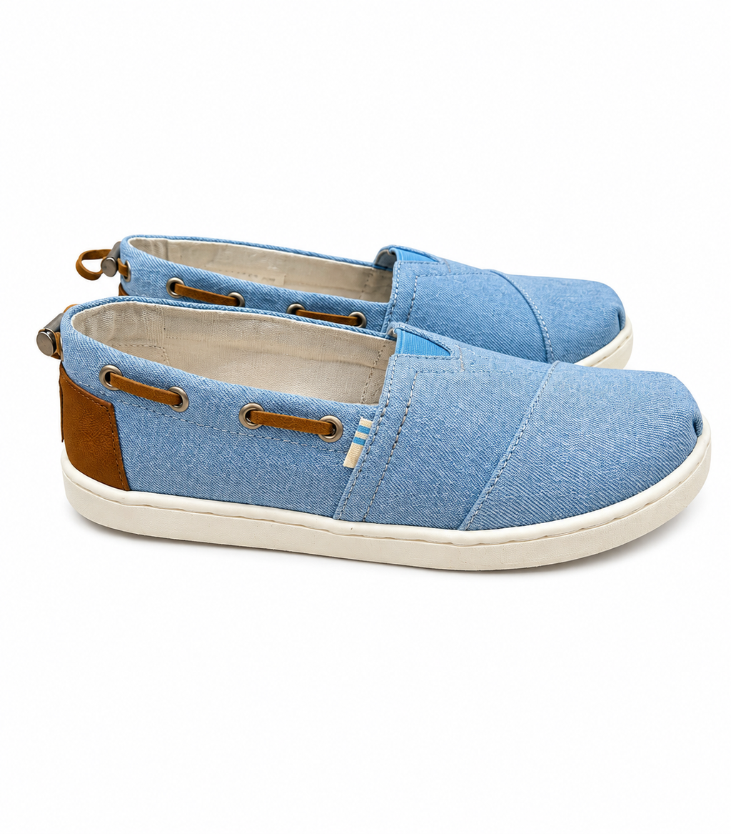 TOMS Γαλάζιες εσπαντρίγιες με καφέ λεπτομέρειες