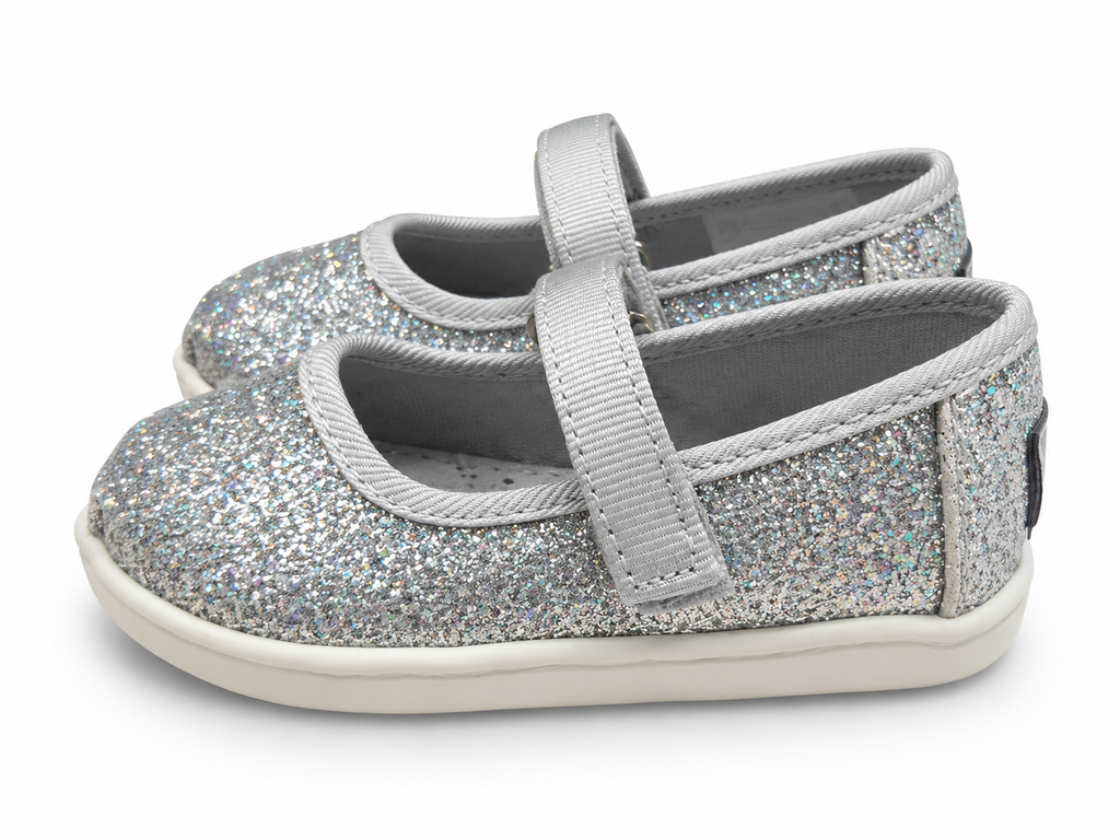 Toms Ασημί Μπαλαρίνες με glitter