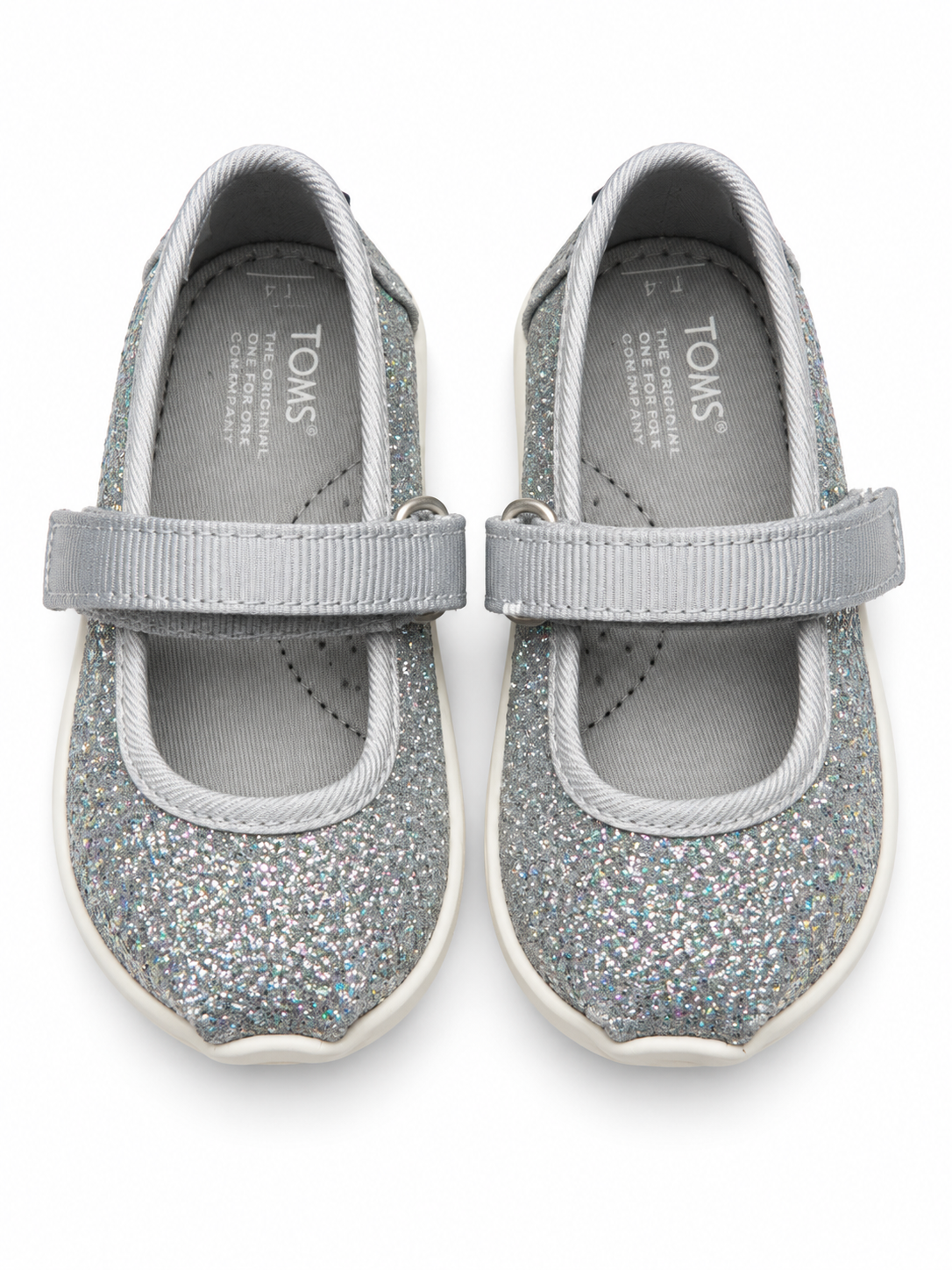 Toms Ασημί Μπαλαρίνες με glitter