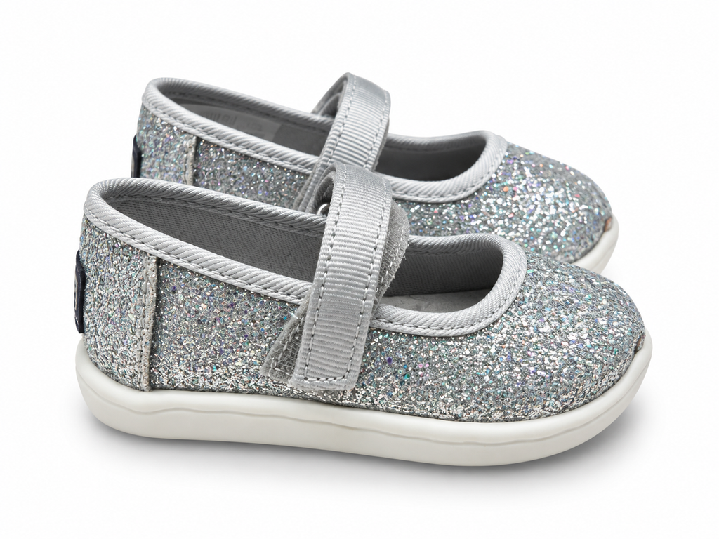 Toms Ασημί Μπαλαρίνες με glitter